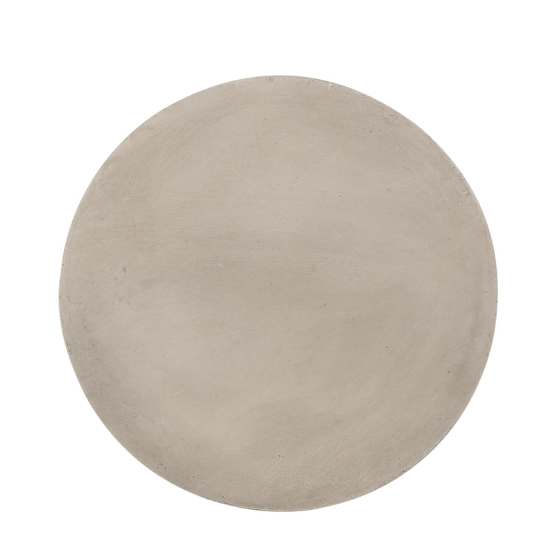 Outdoor Lightweight Concrete Side Table, Light Gray by HouseOfZazla