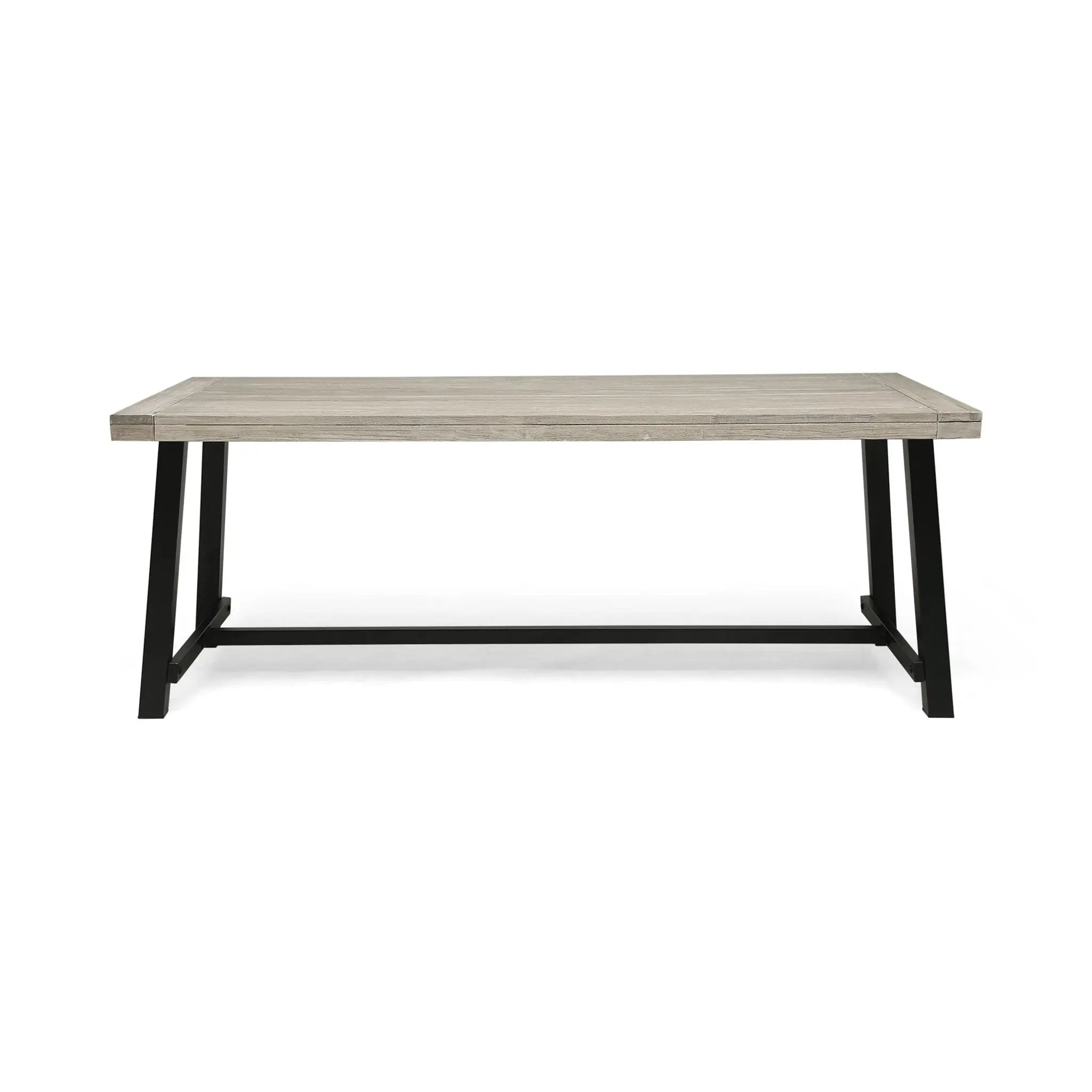 Equilibrium Outdoor Dining Table with Wooden Frame and Slat Top by HouseOfZazla