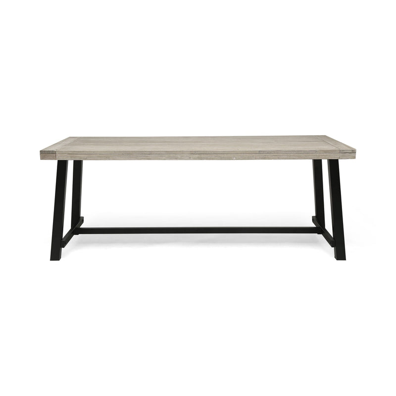 Equilibrium Outdoor Dining Table with Wooden Frame and Slat Top by HouseOfZazla