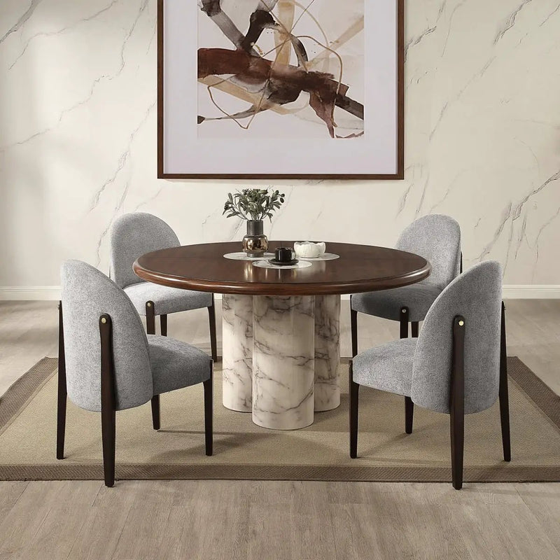 Harvey - Round Dining Table - Brown by Unique Piece Furniture