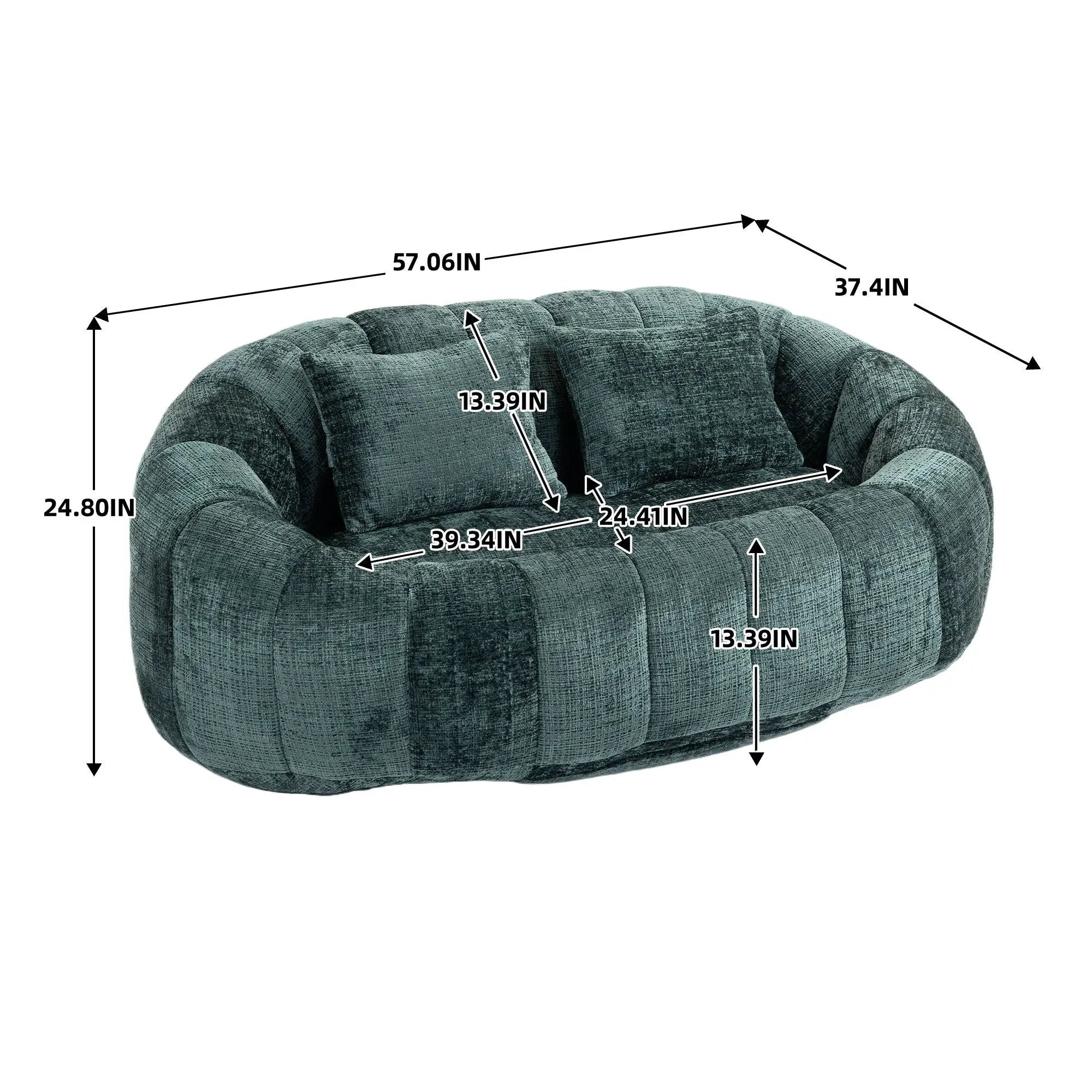 Bean Bag Lazy Sofa, Durable Comfort Lounger High Back Bean Bag Chair Couch by HouseOfZazla