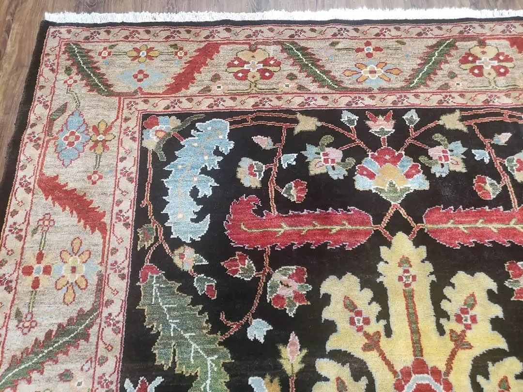 Peshawar Rug, 6x9 Rug, Hand Knotted Wool Area Rug, Black and Silver Rug, Unique Oriental Carpet, Handmade, Medium Sized Rug, Persian Rug by Jewel Rugs