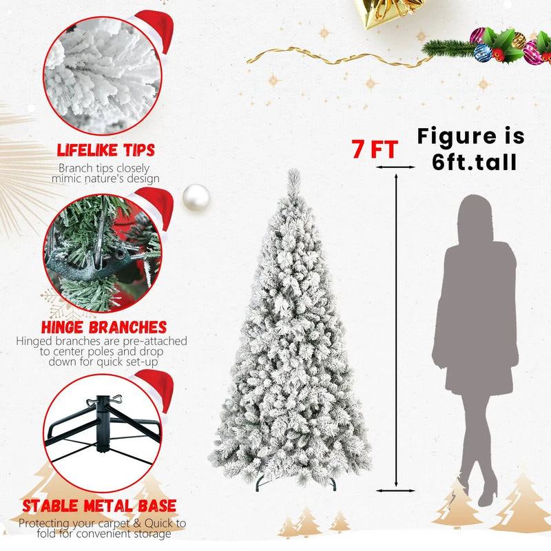 5FT Flocked Christmas Tree with 250 Warm LED Lights by HouseOfZazla