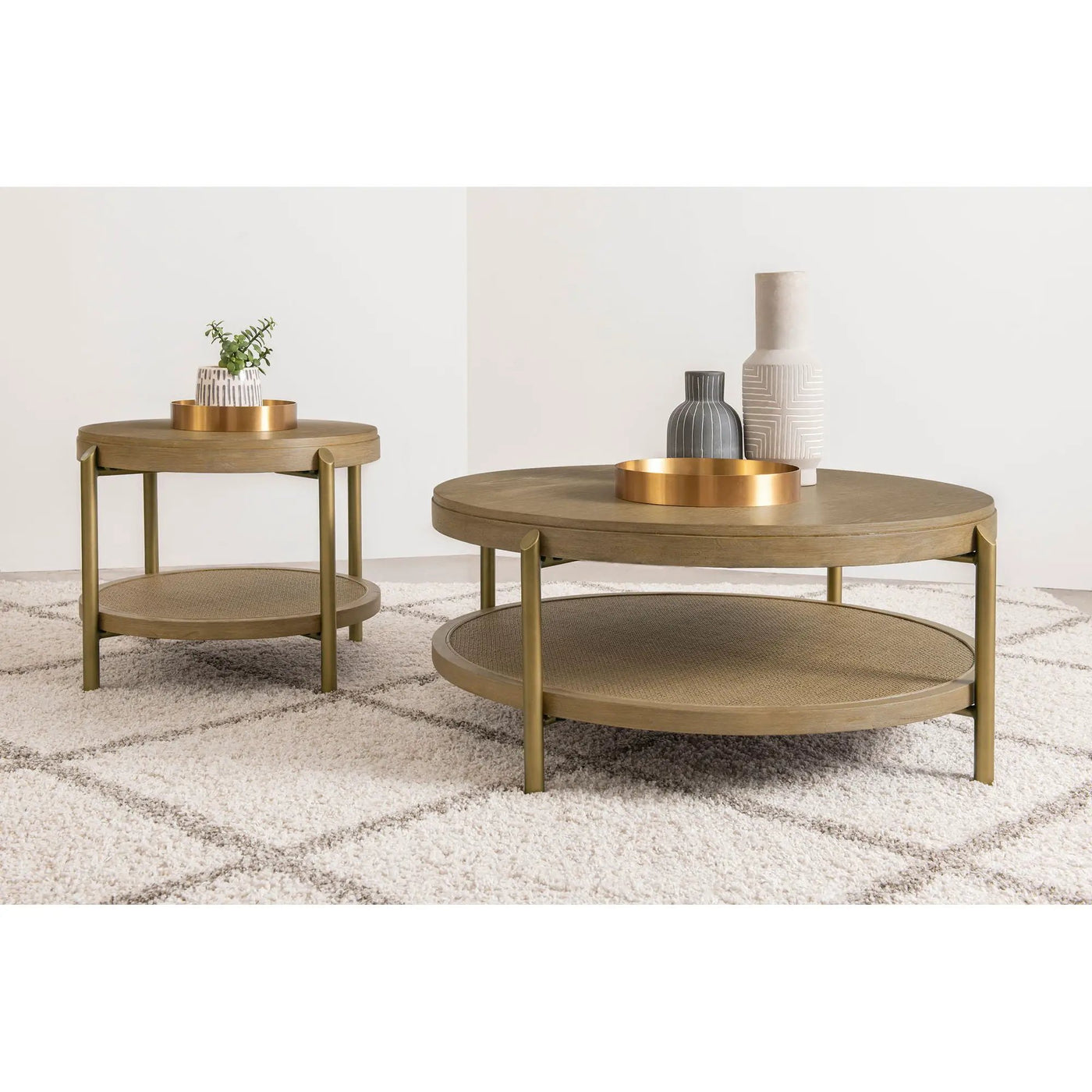 Benson - Round Table With Storage Shelf by HouseOfZazla
