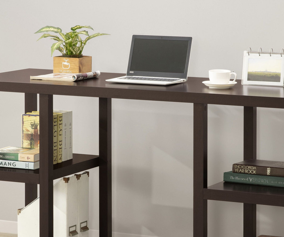 Mahogany Writing Desk with Storage Shelves - 60 Inch Wide, photo 4 of 5