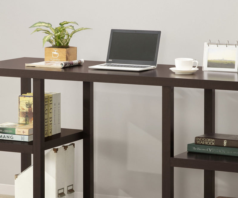 Mahogany Writing Desk with Storage Shelves - 60 Inch Wide, photo 4 of 5