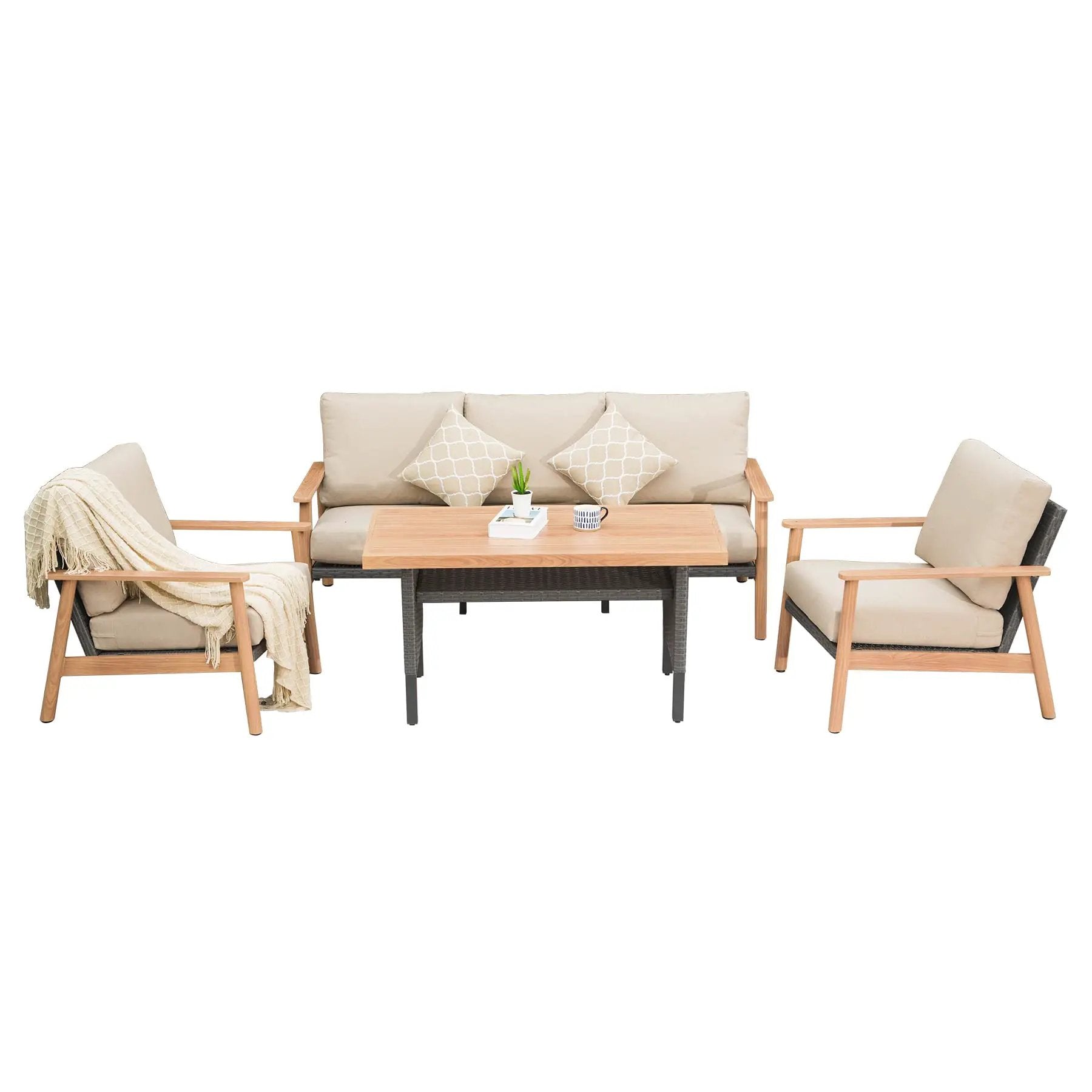 Outdoor Wicker Patio Furniture Sets 4 Pieces by HouseOfZazla