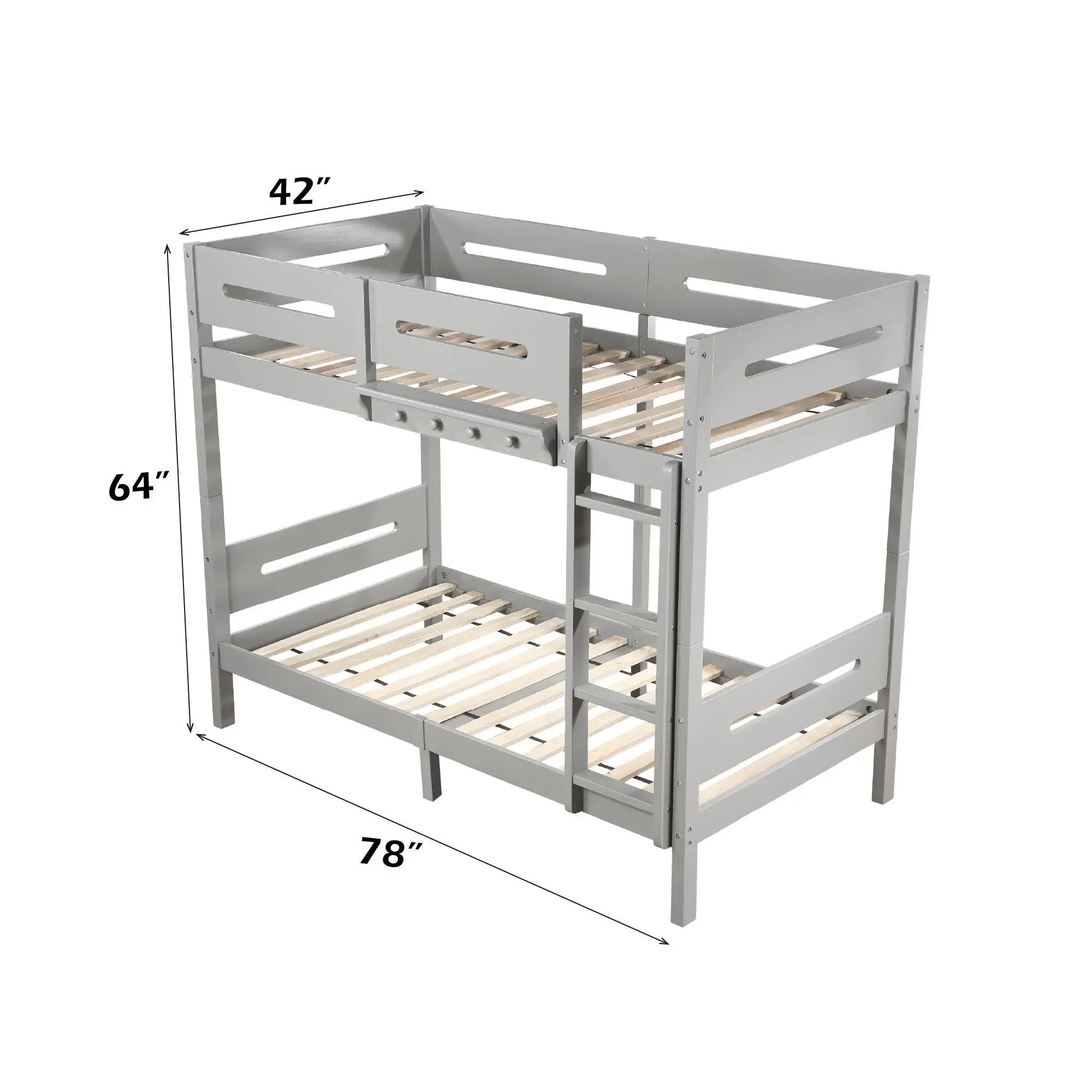 Edah - Twin Twin Bunk Bed - Gray by Unique Piece Furniture