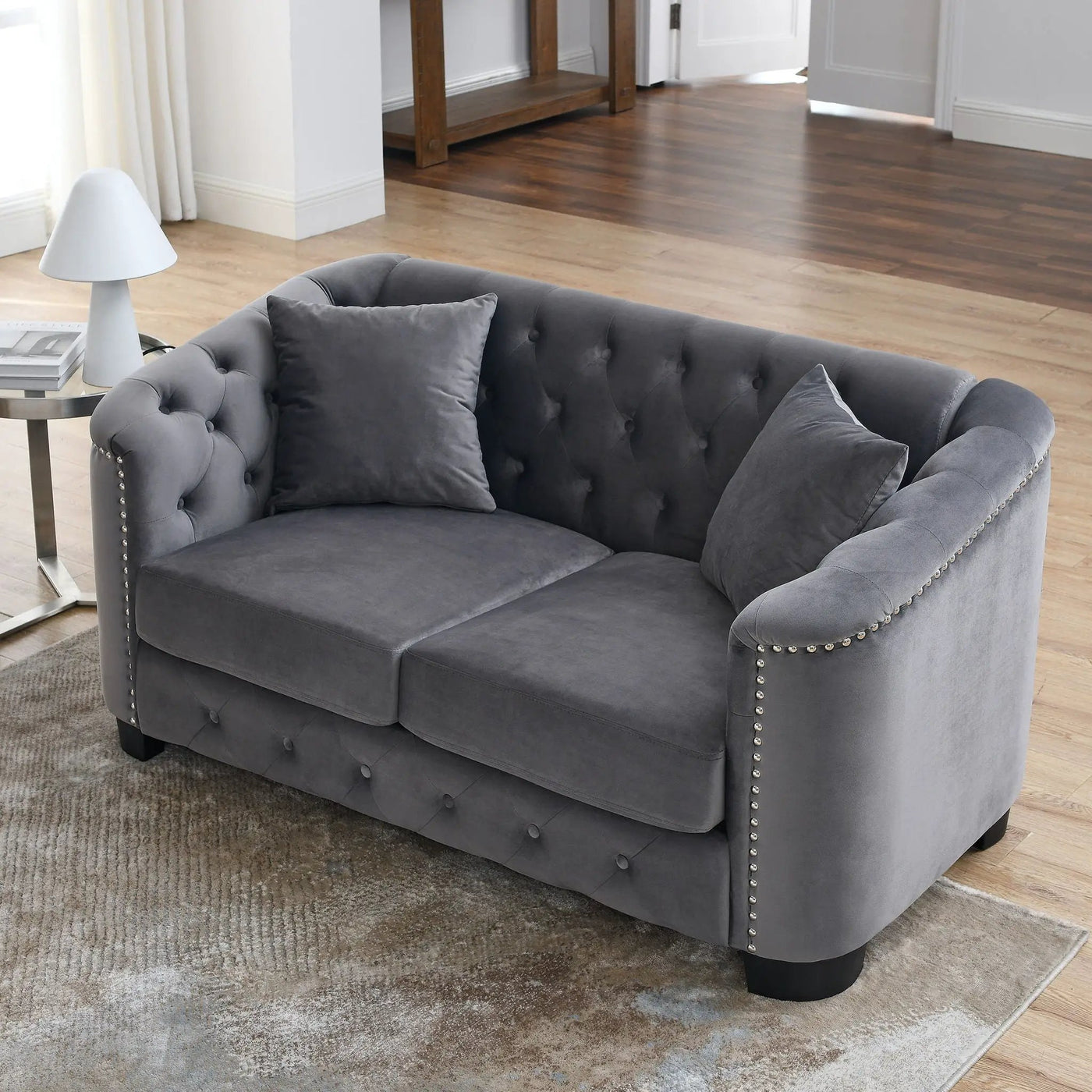 Modern Chesterfield Sofa With Tufted Backrest For Living Room by HouseOfZazla
