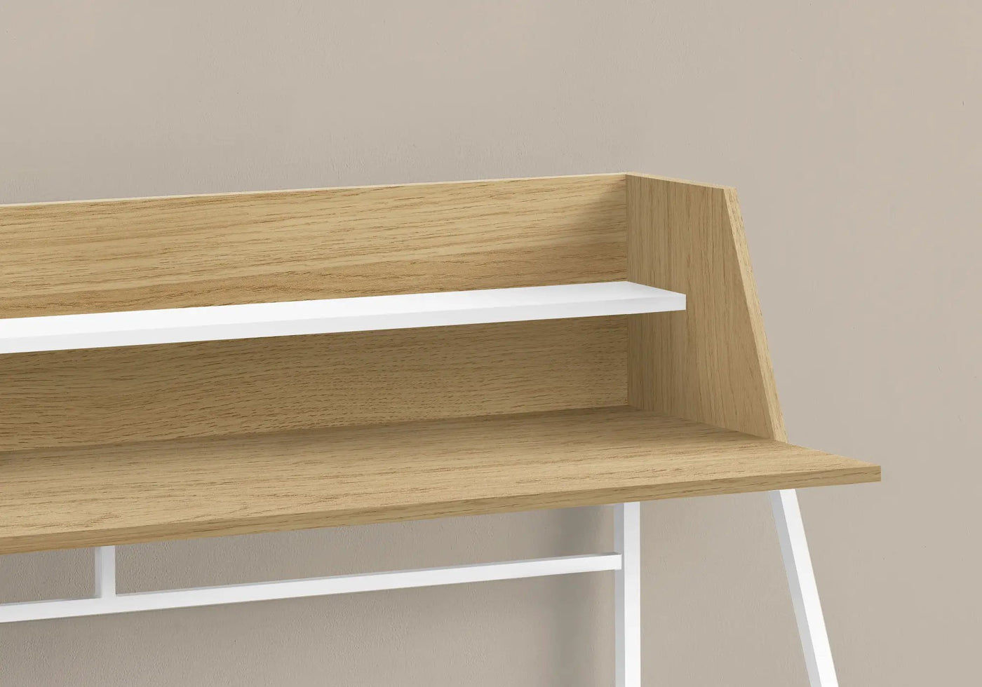 Computer Desk for Home Office with Marble Look and Storage Shelves by HouseOfZazla