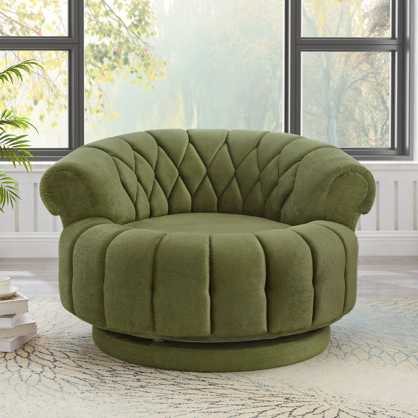 Round Swivel Accent Chair With Rotation by Unique Piece Furniture