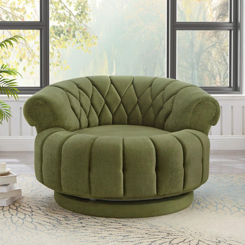 Round Swivel Accent Chair With Rotation by Unique Piece Furniture