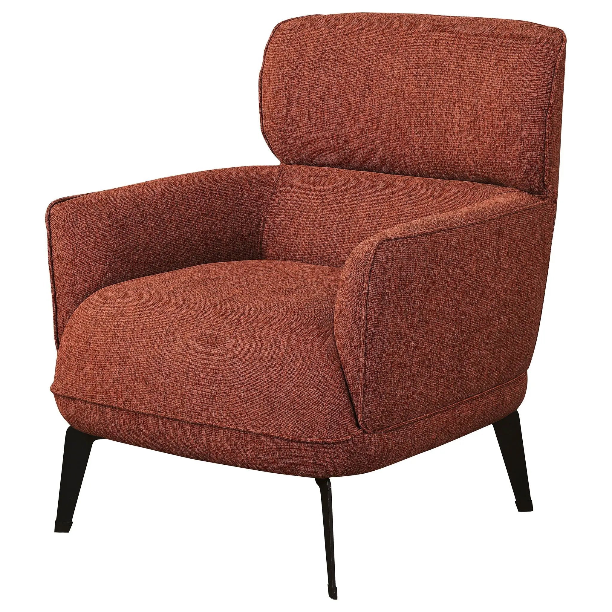 Andrea Upholstered Crescent Arm Accent Chair Orange by Unique Piece Furniture