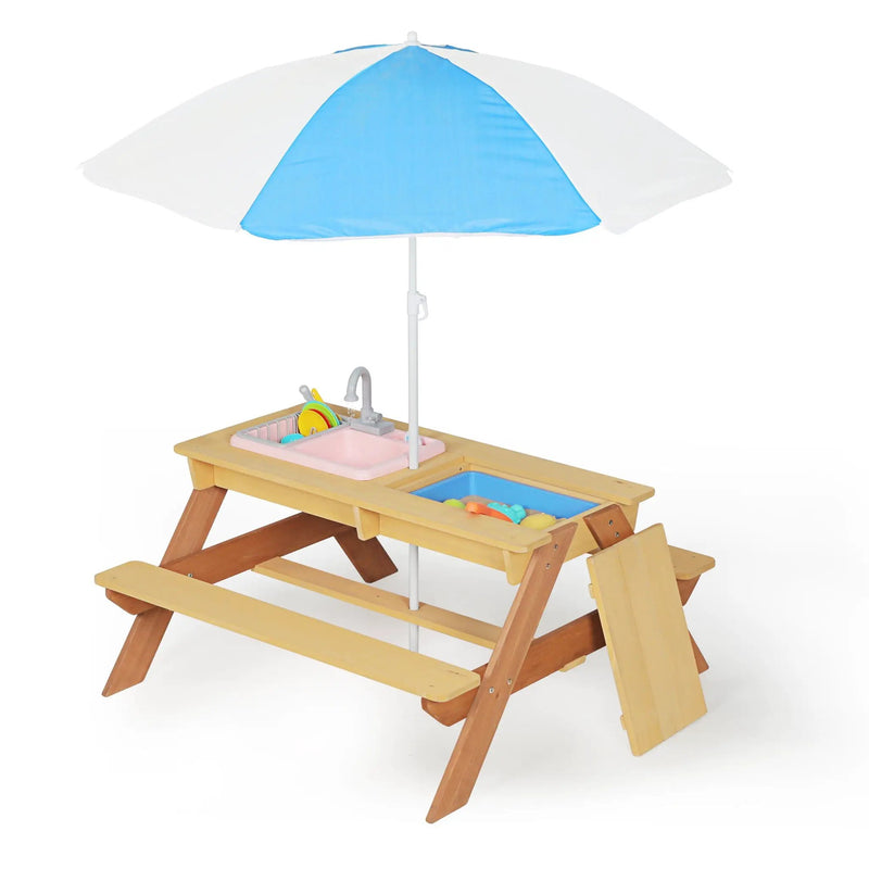 Kids Picnic Table With Sand and Water Table Conversion by HouseOfZazla