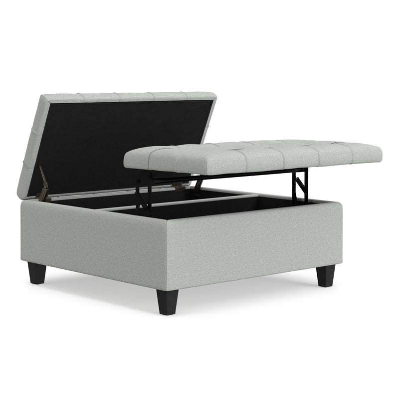 Harrison - Coffee Table Storage Ottoman Lift Top - Stone Gray by HouseOfZazla