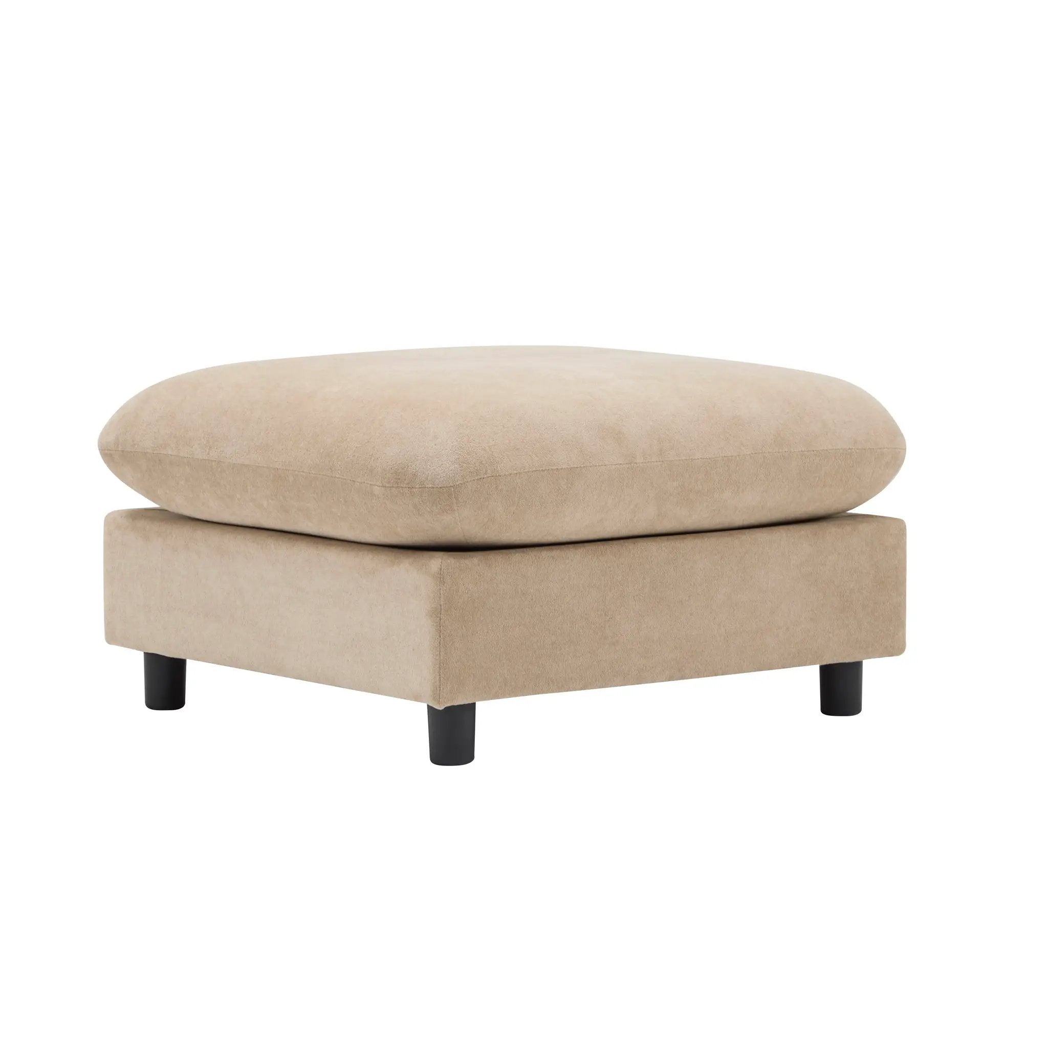 69 in. 3-Piece L Shaped Modular Velvet Sectional Sofa with Ottoman, NOMAD by HouseOfZazla