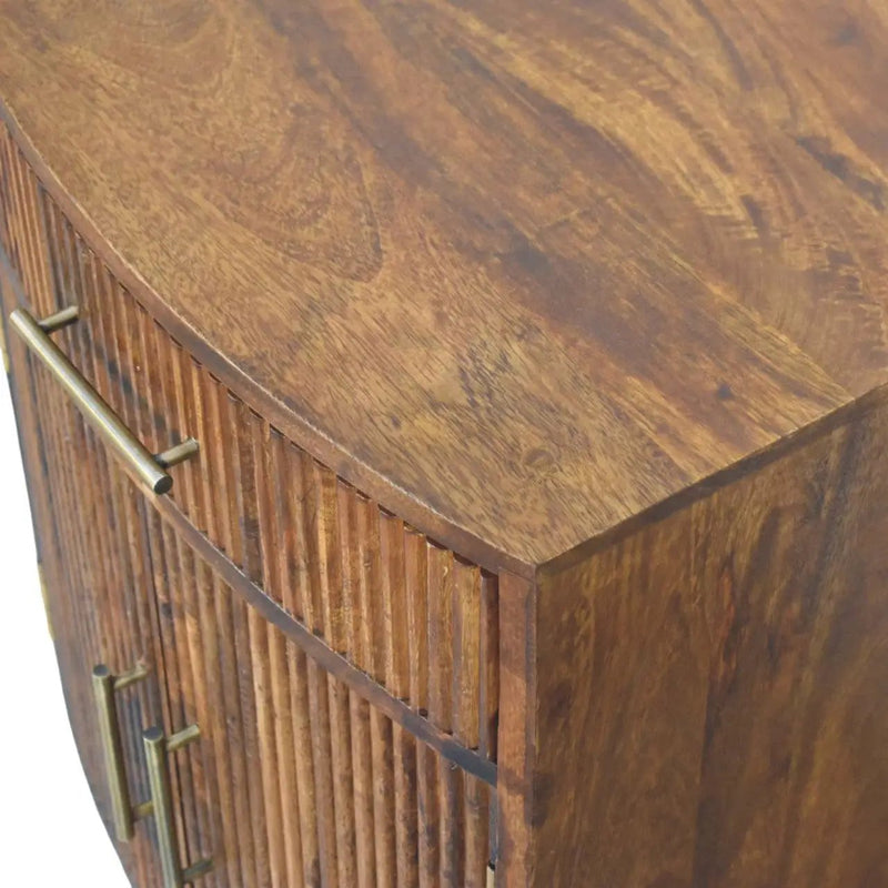 Solid Wood Milan Fluted Bedside Cabinet by HouseOfZazla