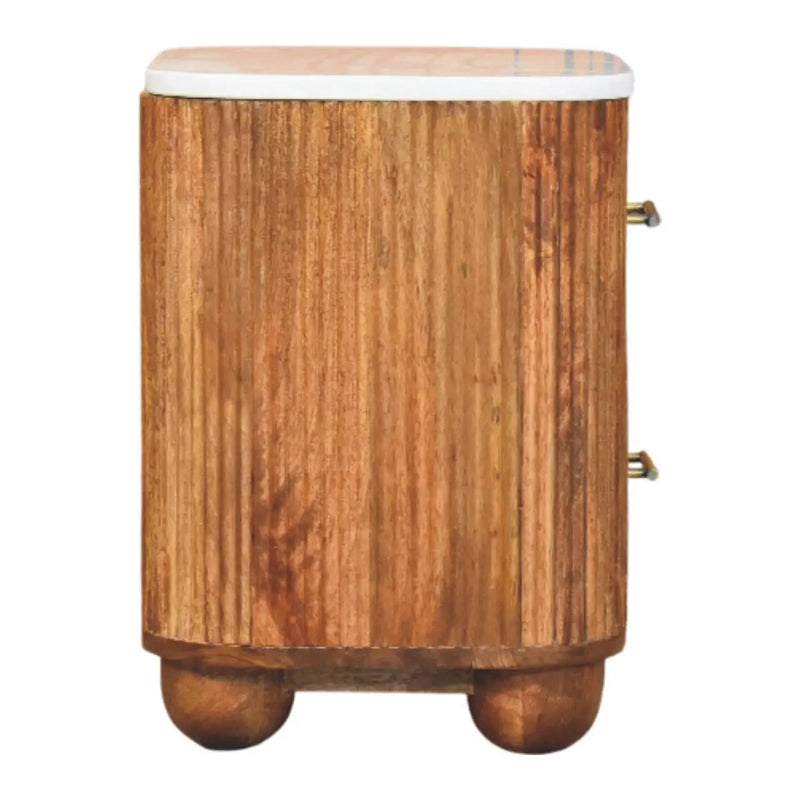 Artisan Furniture Solid Wood Aurora Marble Nightstand by HouseOfZazla
