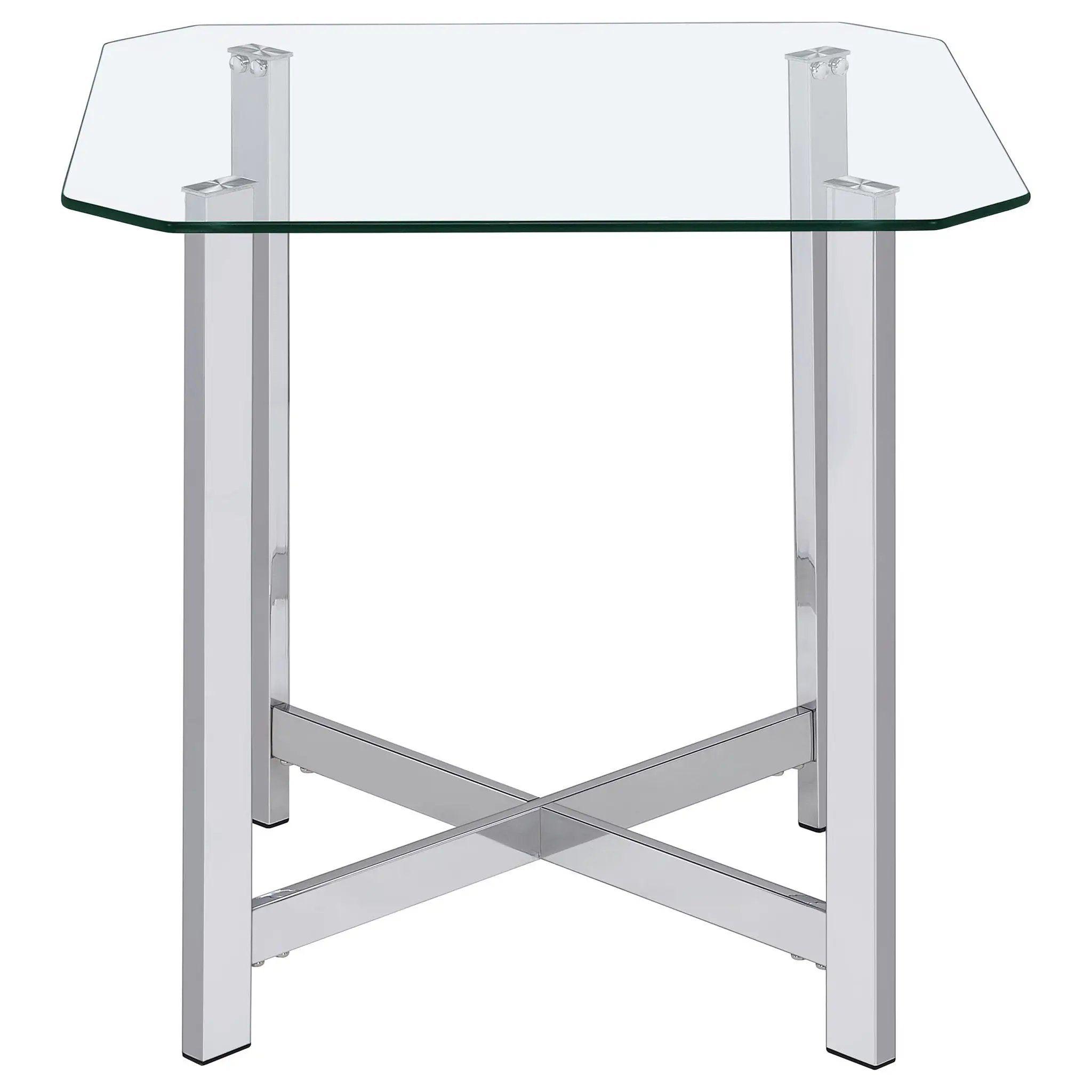 Cronin 3-piece Tempered Glass Top Coffee Table Set Chrome by Unique Piece Furniture