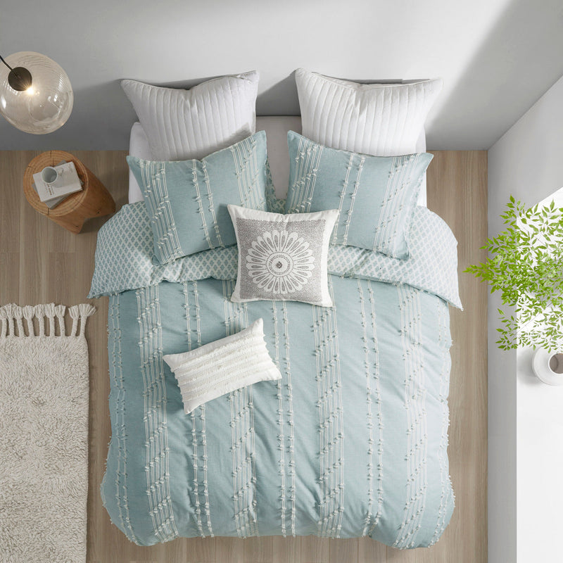 Full/Queen 3 Piece Cotton Jacquard Duvet Cover Set by HouseOfZazla