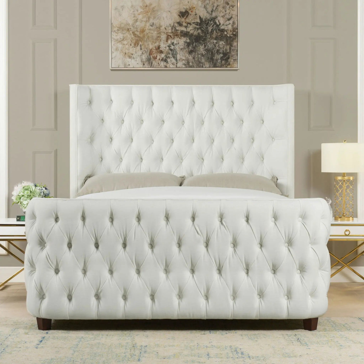 Brooklyn - Tufted Panel Bed Headboard And Footboard Set by HouseOfZazla
