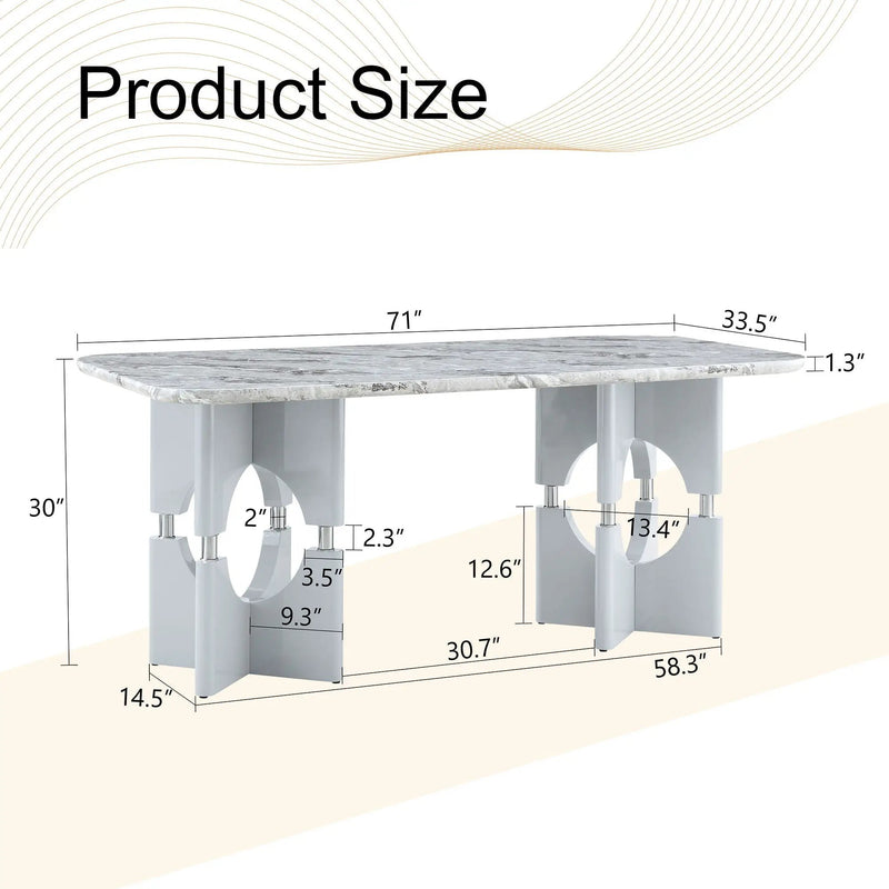 Modern Dining Table With Sleek Hollow-Out Frame And Accents by Unique Piece Furniture