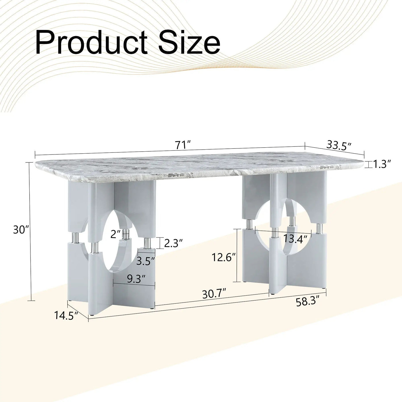 Modern Dining Table With Sleek Hollow-Out Frame And Accents by HouseOfZazla