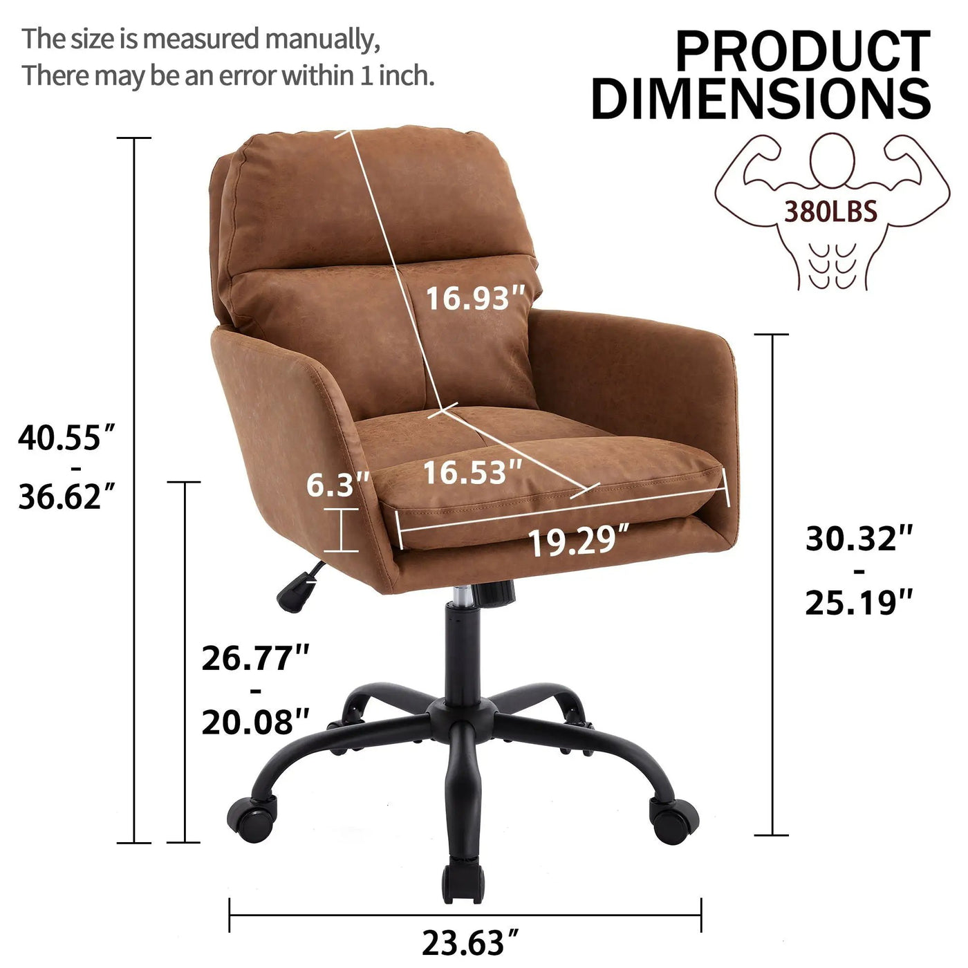 Office Chair With Adjustable Height, Ergonomic Design by HouseOfZazla
