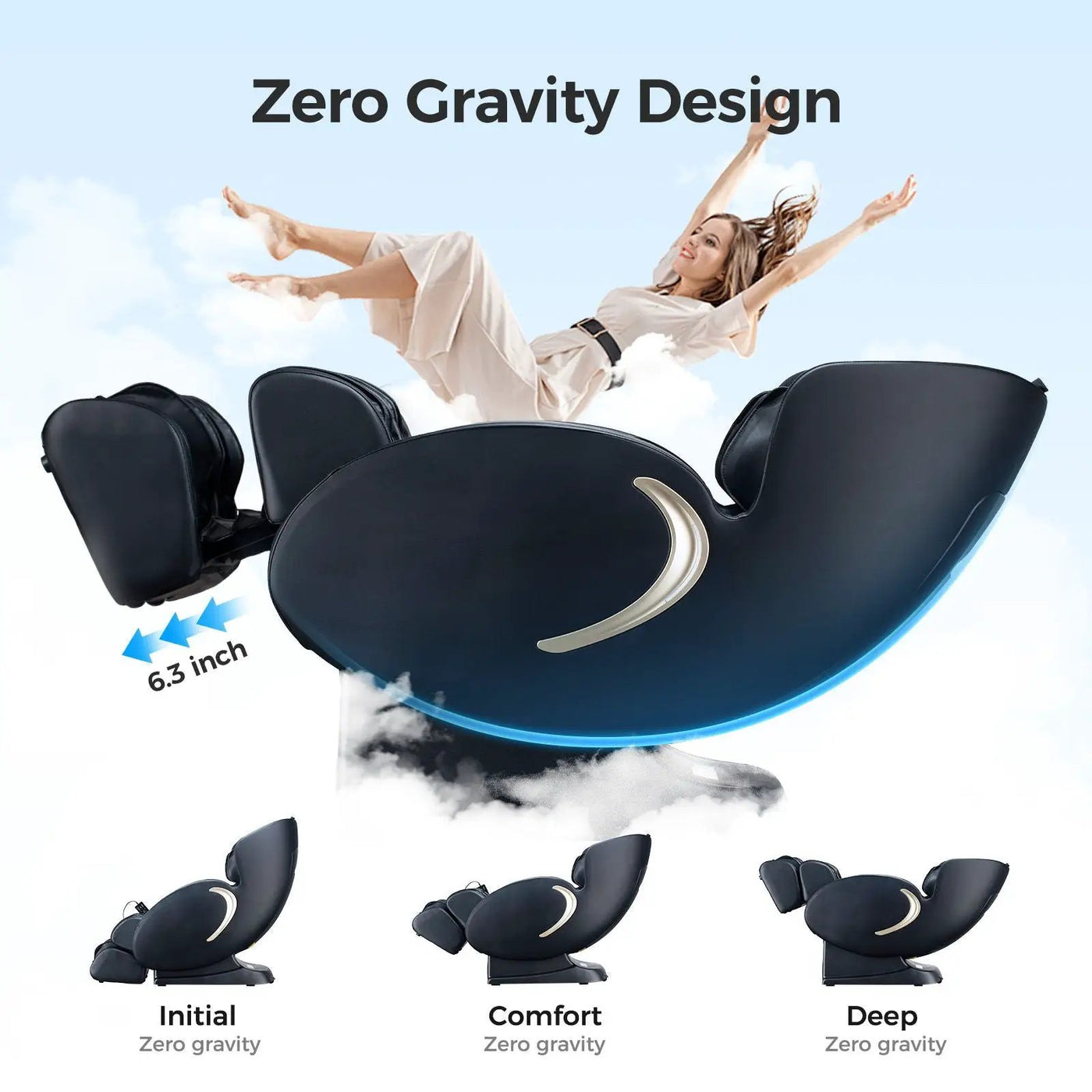Bosscare - 3D Zero Gravity Massage Chair, Full Body Shiatsu Recliner With App by HouseOfZazla