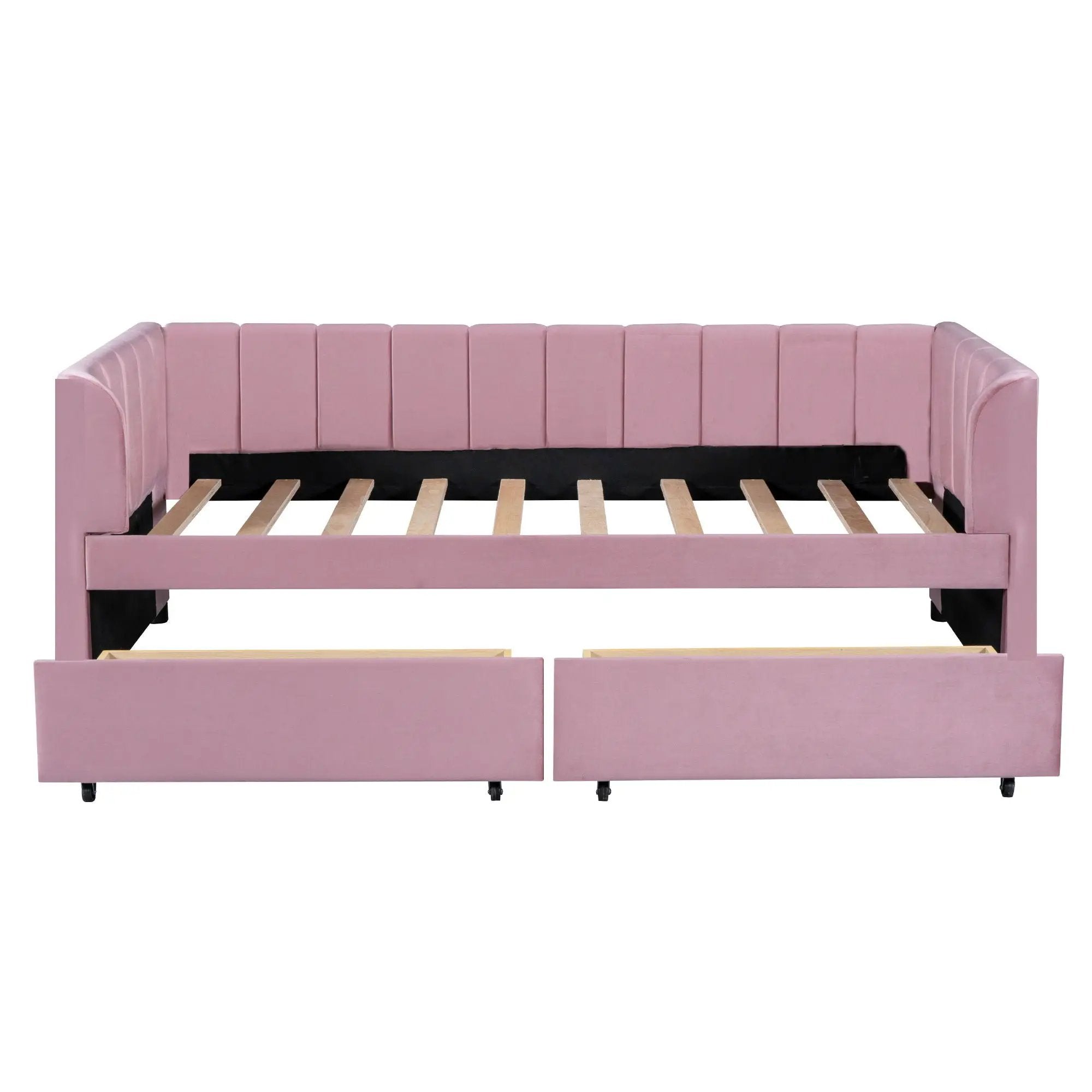 Upholstered Daybed With Ergonomic Design Backrest by HouseOfZazla