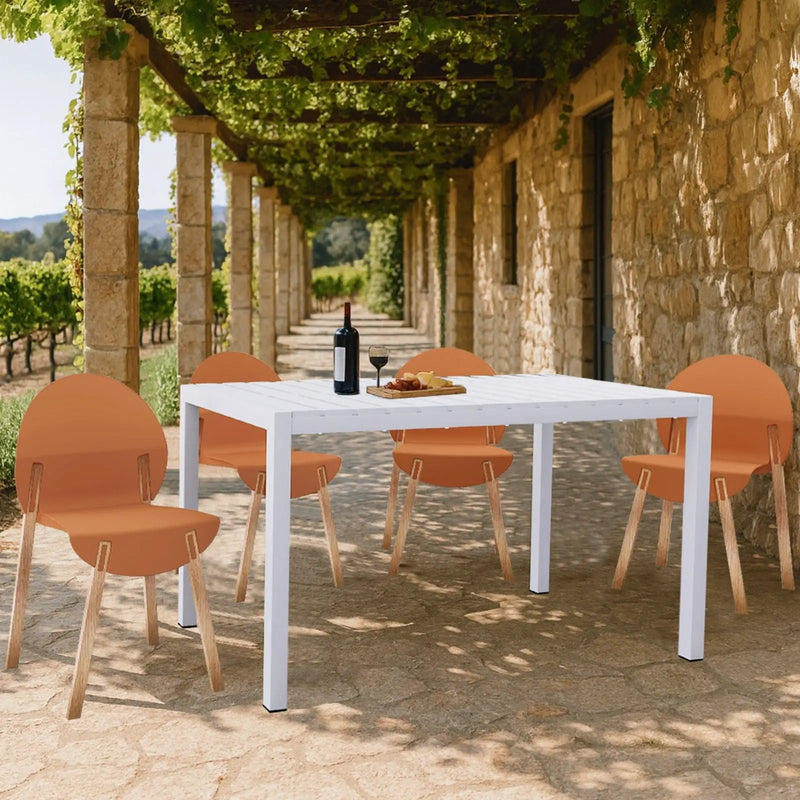 4 Piece Set Of Single Chairs With Long Table by Unique Piece Furniture