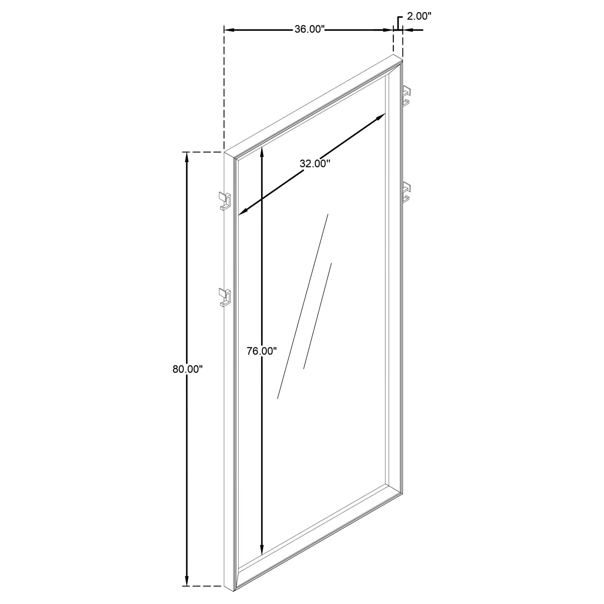 Durango 80-inch Standing Floor Mirror Washed Oak by Unique Piece Furniture