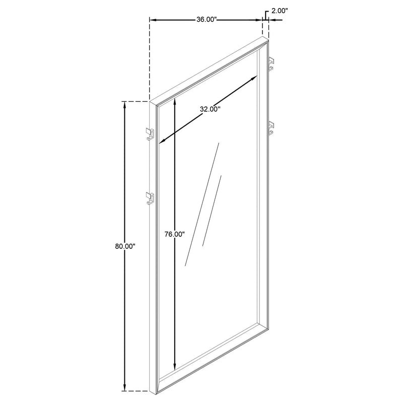 Durango 80-inch Standing Floor Mirror Washed Oak by Unique Piece Furniture