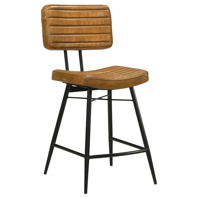 Partridge Leather Counter Chair Antique Camel (Set of 2) by Unique Piece Furniture