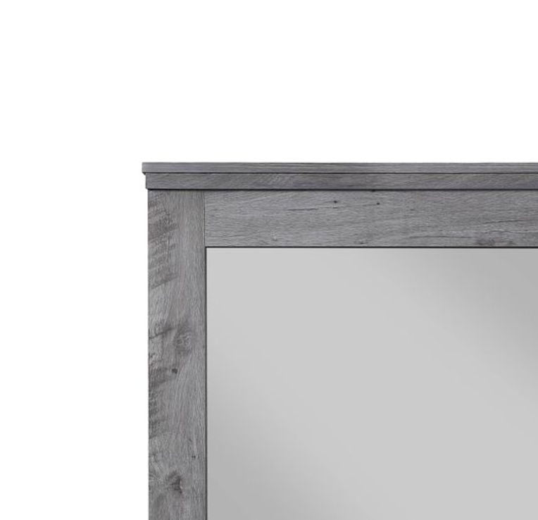 Rustic Mirror with Wood Frame - Gray / Oak, photo 4 of 5