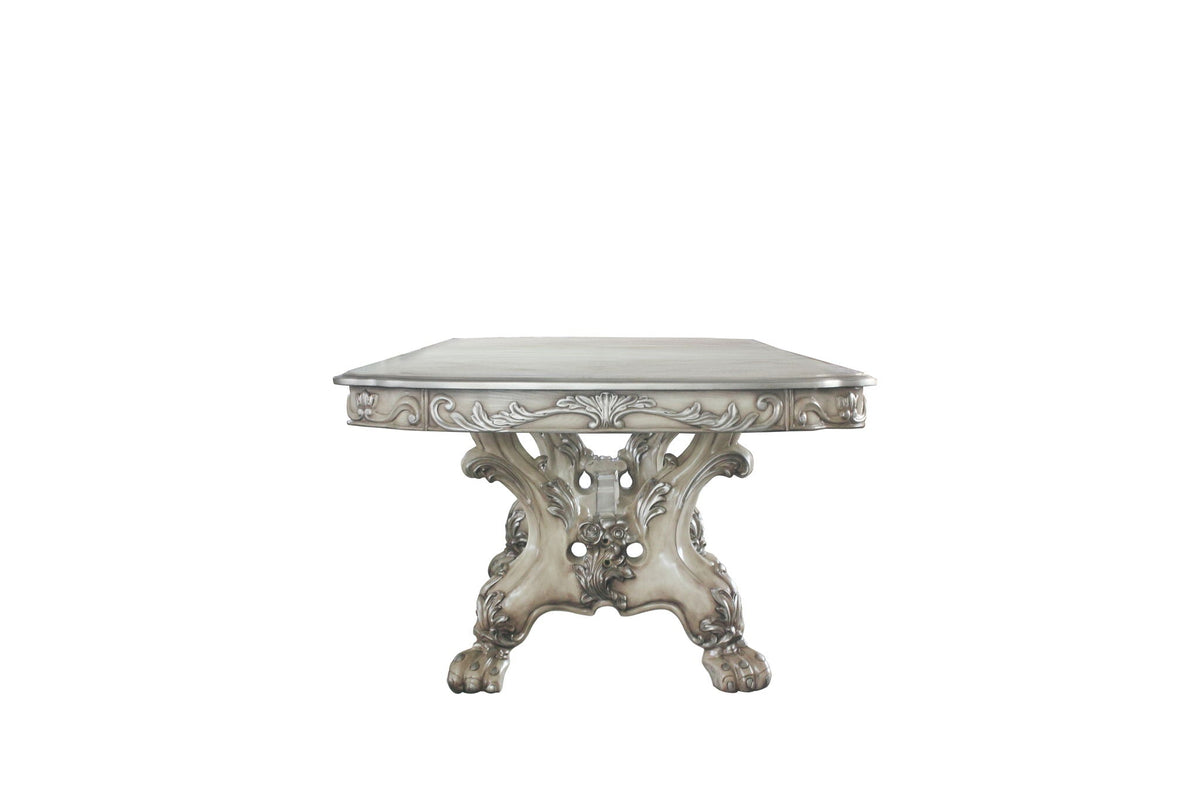 Dresden Elegant Dining Table with Wood Construction - Pearl Silver or Dark Brown, photo 7 of 12