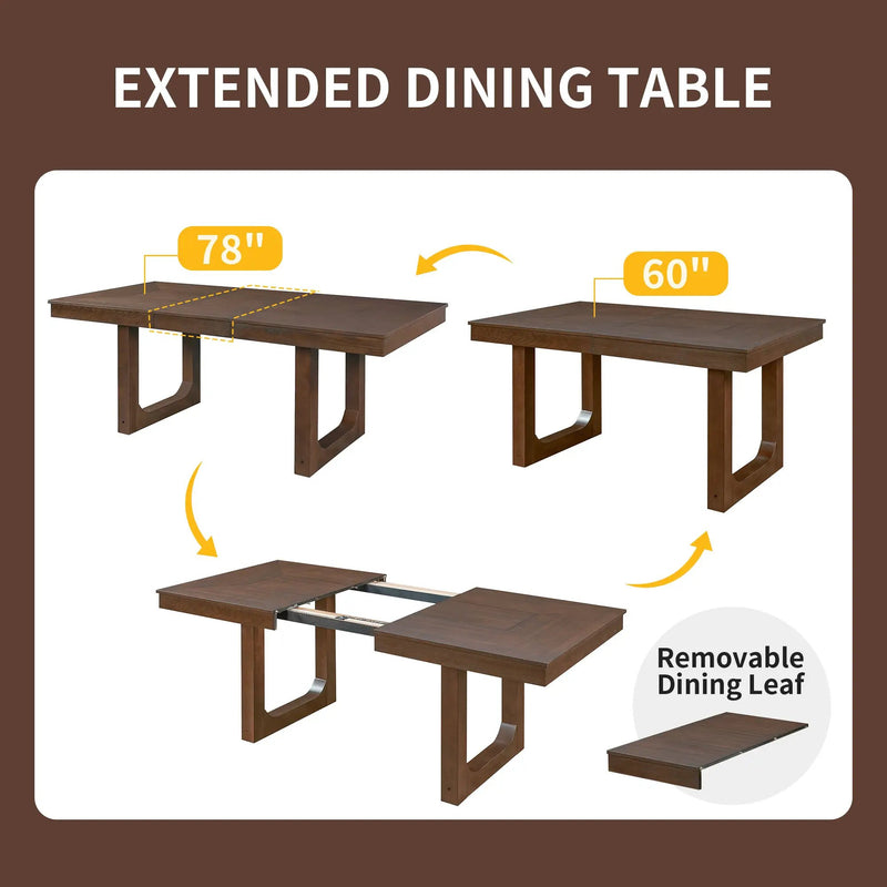 7-Piece Extendable Dining Table Set by HouseOfZazla