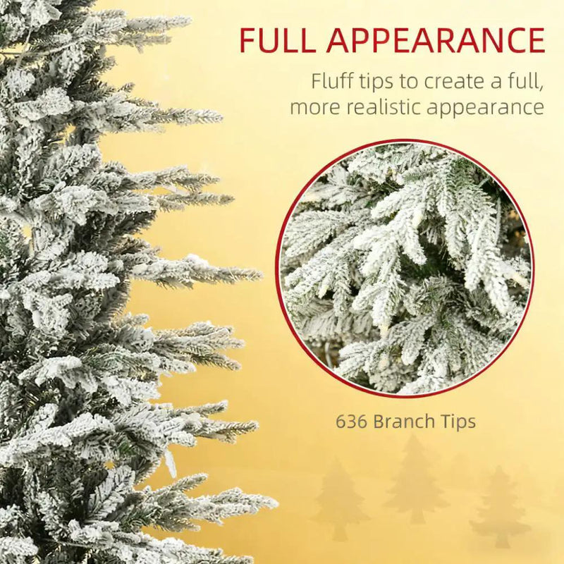 Artificial Flocked Christmas Tree with Warm Lights by HouseOfZazla