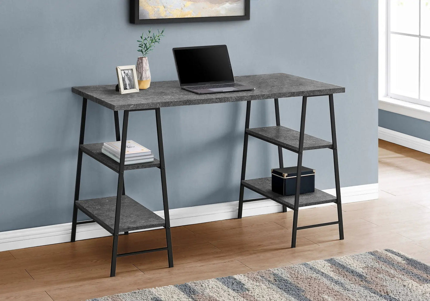 Computer Desk for Home Office with Storage Shelves by HouseOfZazla