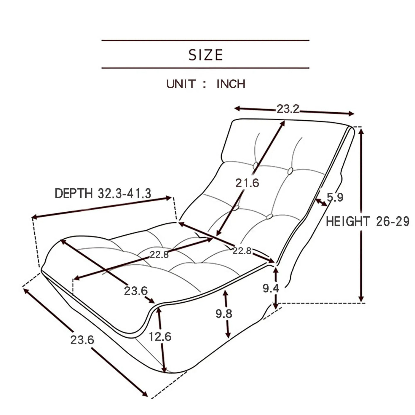 Reclining Japanese Chair Lazy Sofa Tatami Balcony Adjustable Chair by HouseOfZazla