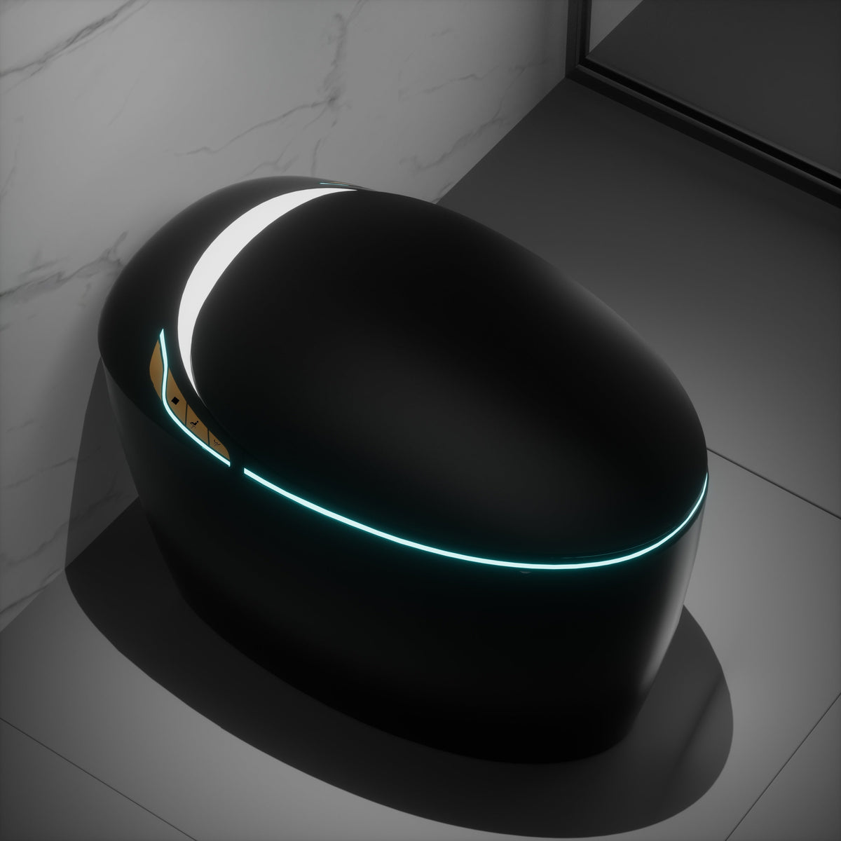 Smart Toilet with Bidet Built In, Auto Open/Close & Foot Sensor - White Porcelain, photo 3 of 10