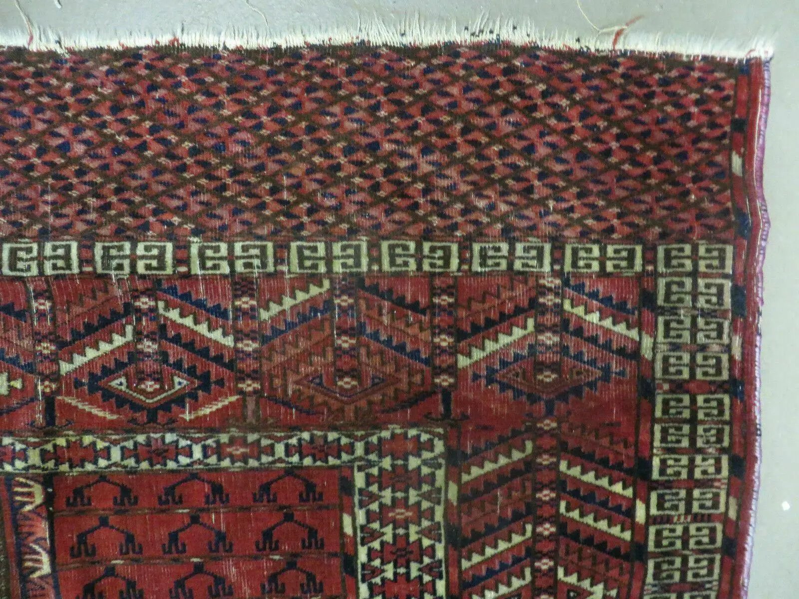 Antique Turkoman Rug 4x5, Ensi Hatchli Tekke Wool Rug by Jewel Rugs