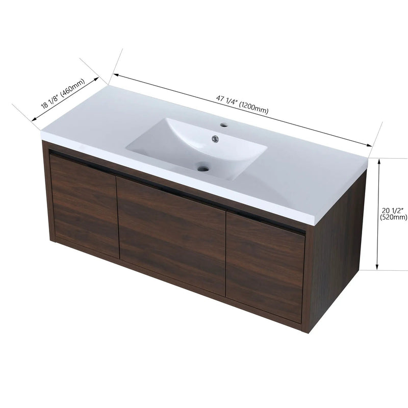 Floating Bathroom Vanity With Resin Sink And Soft Close Doors by Unique Piece Furniture