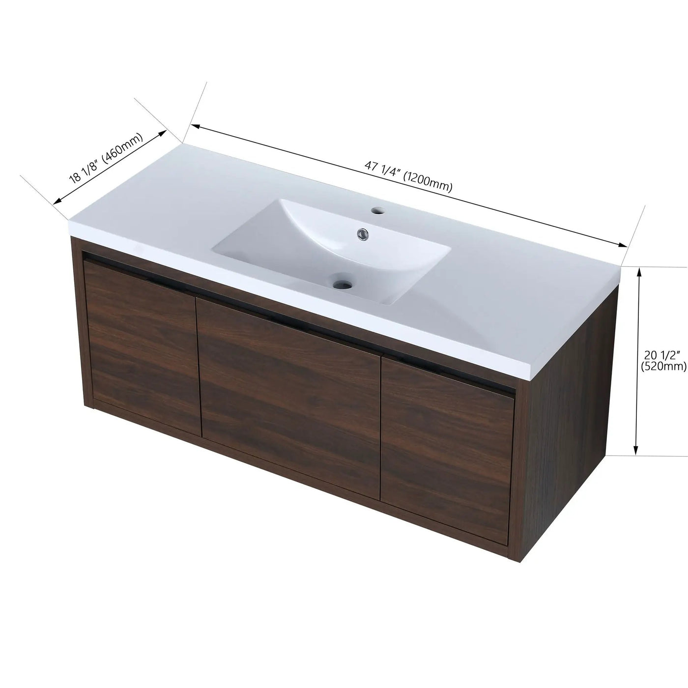 Floating Bathroom Vanity with Resin Sink and Soft-Close Doors by HouseOfZazla