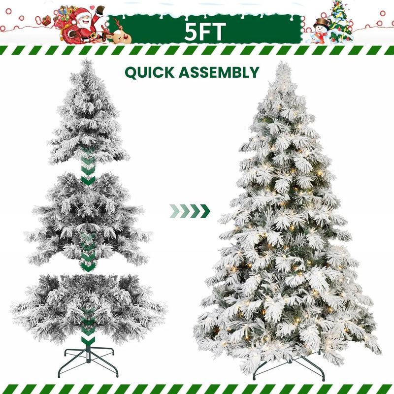 6ft Flocked Scarecrow-Shaped Christmas Tree with 270 Warm Lights by HouseOfZazla