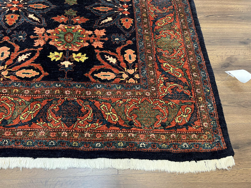Wonderful Persian Rug 7x10, Navy Blue and Red, Allover Floral Pattern, Bidjar Carpet, Authentic Oriental Rug 7 x 10, Wool Hand Knotted Rug by Jewel Rugs