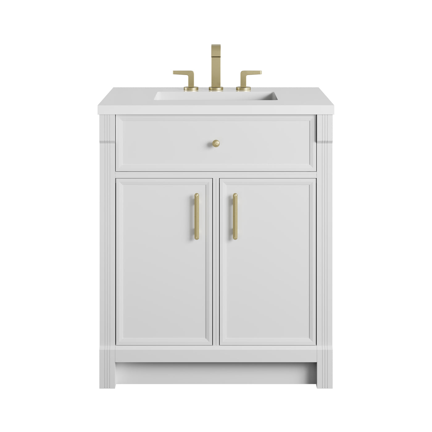 James Martin Bellshire 30" Single Bathroom Vanity, Bright White by James Martin