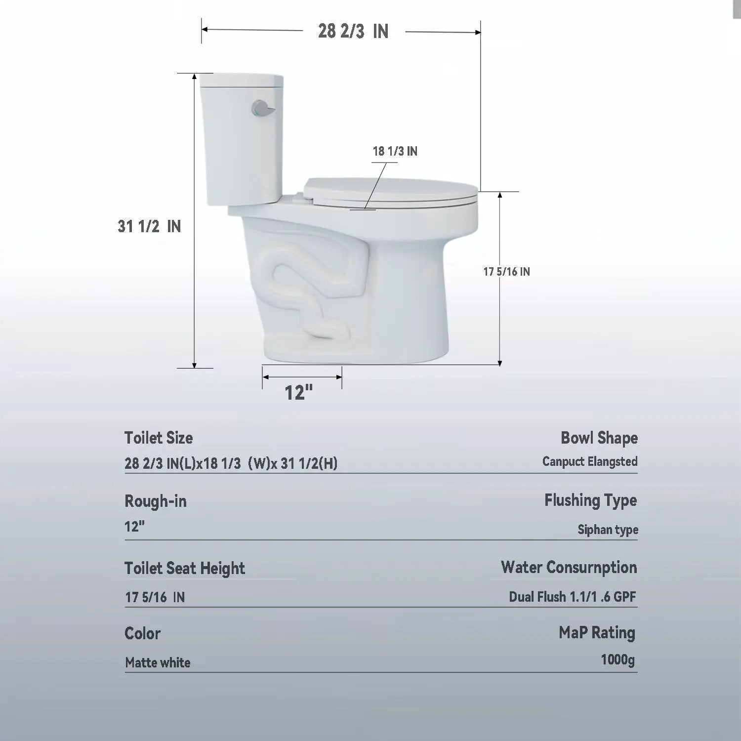 Gloss 2 Piece Toilet With 1.28 Gpf Tornado Flush, Rimless Bowl, Soft Closing Seat - Gloss White by HouseOfZazla