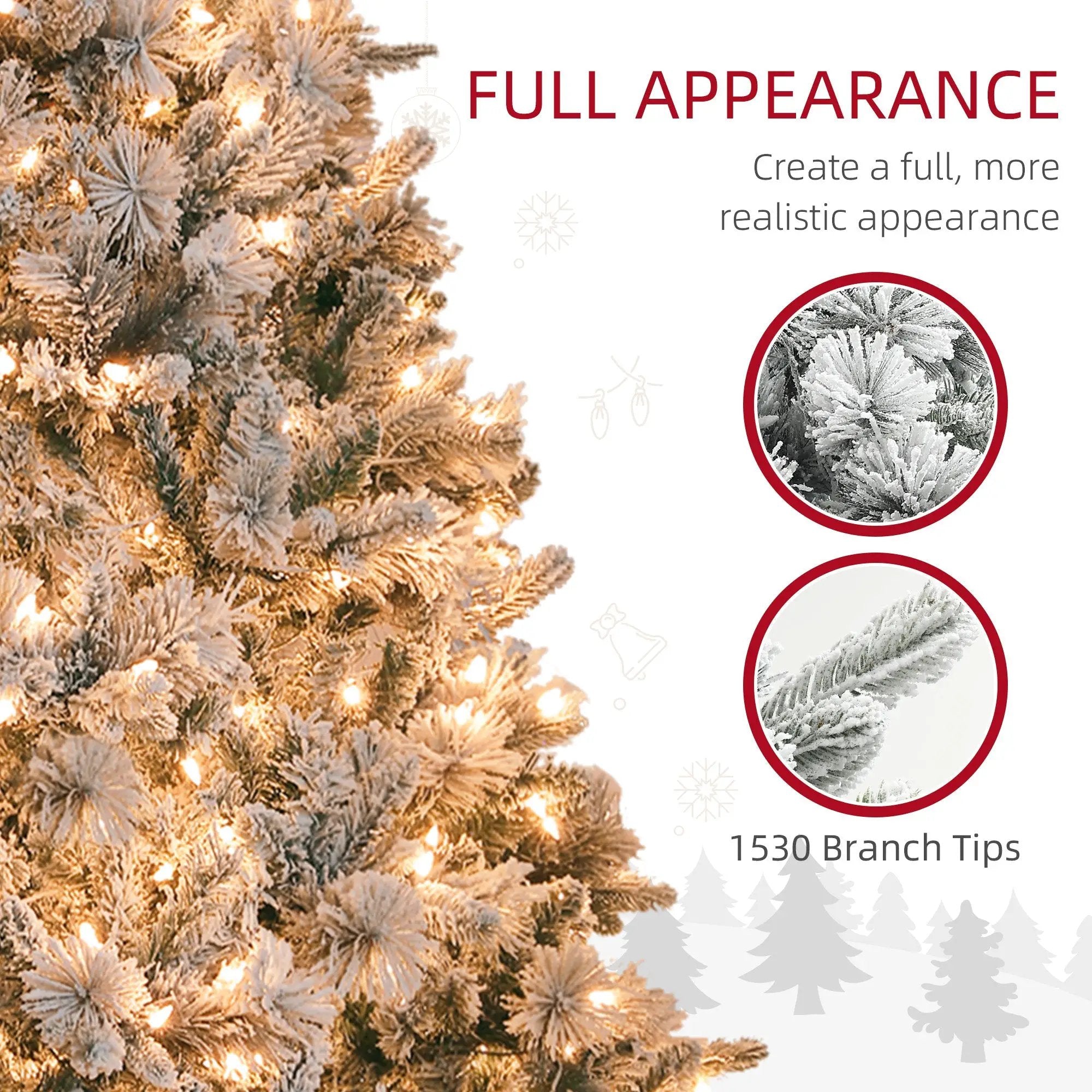 HOMCOM 7.5 ft Pre-Lit Artificial Christmas Tree by HouseOfZazla