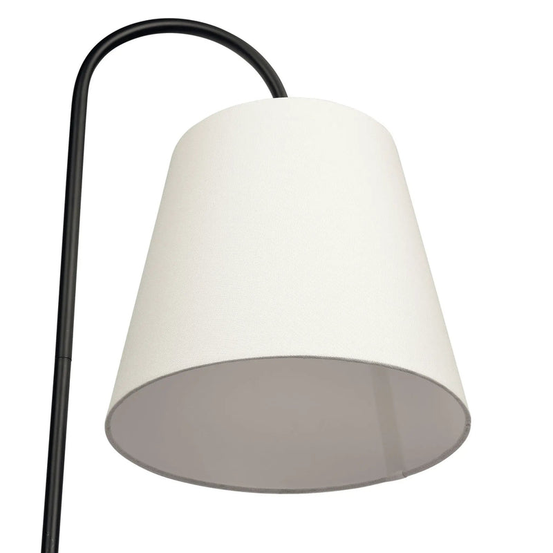 Seoul - Floor Lamp With Rotary Switch Wood Table Base - Black / White by HouseOfZazla